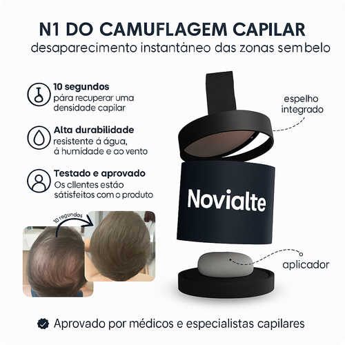✨ Camuflagem Capilar Masculina – Pó de Fibras Capilares Novialte